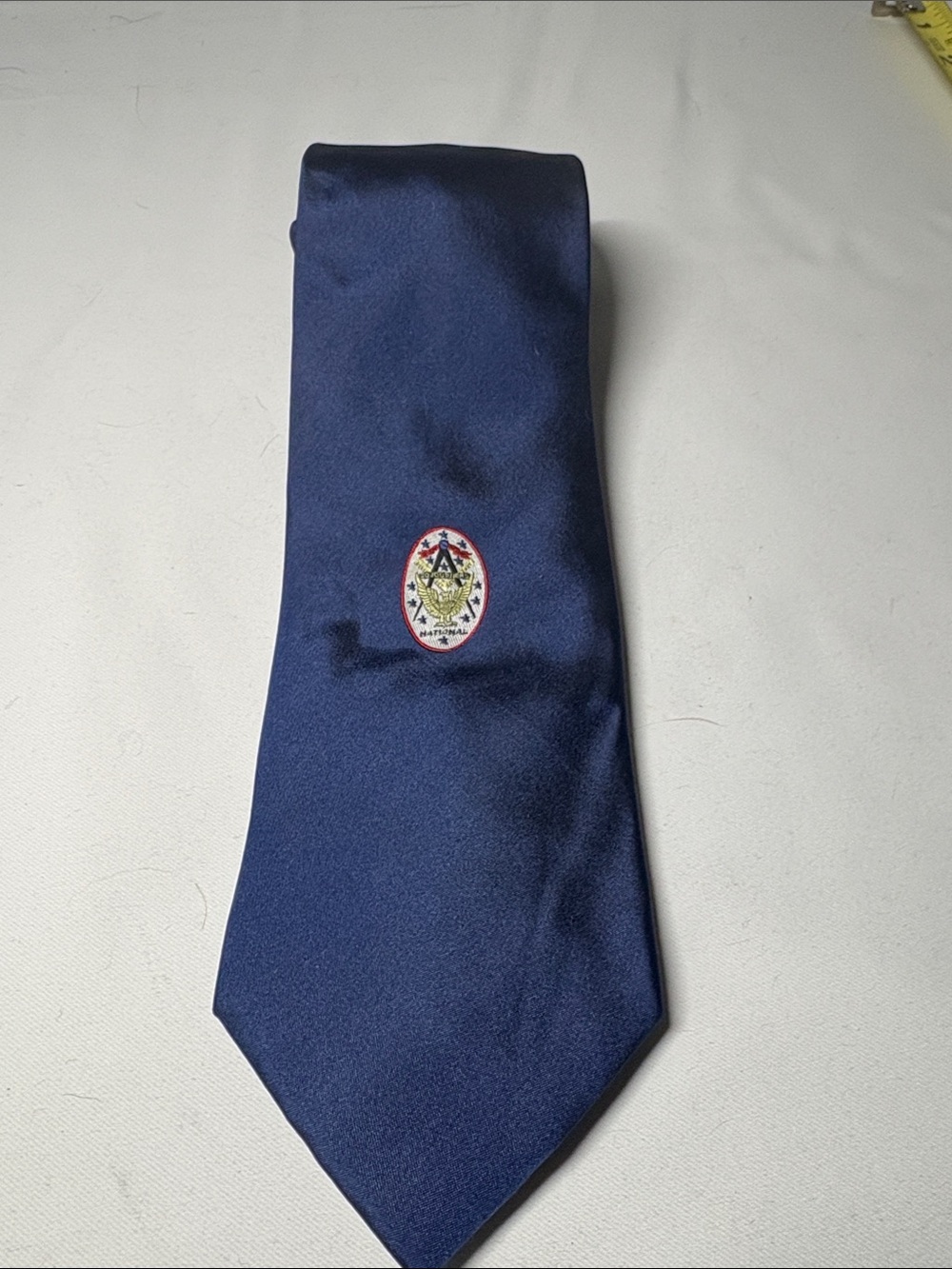 Masons Vintage Navy Silk Tie with Crest